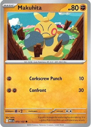 Image of Makuhita 072  - Reverse Holofoil ME01 Mega Evolution - Common