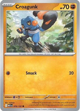 Image of Croagunk 078  - Reverse Holofoil ME01 Mega Evolution - Common