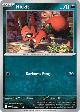 Image of Nickit 089  - Reverse Holofoil ME01 Mega Evolution - Common