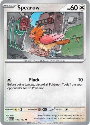 Image of Spearow 102/132  - Reverse Holofoil ME01 Mega Evolution - Common