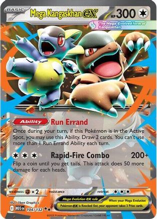 Image of Mega Kangaskhan ex 104/132  - Holofoil ME01 Mega Evolution - Double Rare