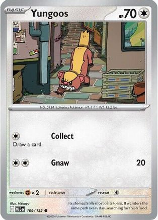 Image of Yungoos 109  - Reverse Holofoil ME01 Mega Evolution - Common