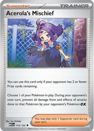 Image of Acerola's Mischief 113/132  - Reverse Holofoil ME01 Mega Evolution - Uncommon
