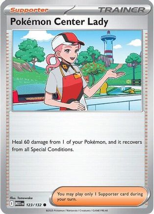 Image of Pokemon Center Lady 123  - Reverse Holofoil ME01 Mega Evolution - Common