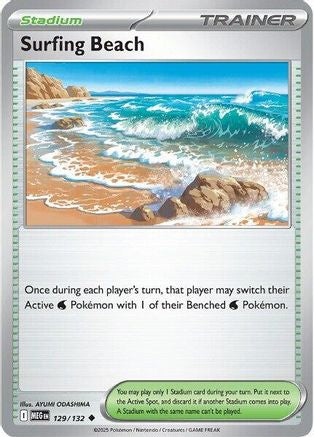 Image of Surfing Beach 129  ME01 Mega Evolution - Uncommon