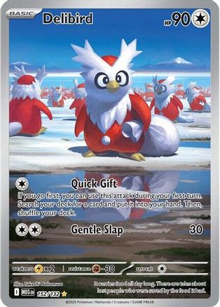 Image of Delibird 152/132  - Holofoil ME01 Mega Evolution - Illustration Rare