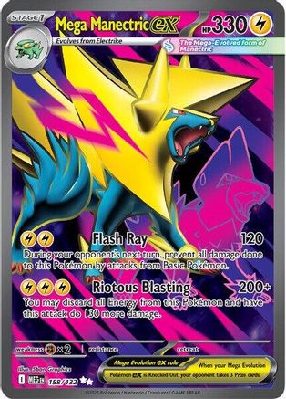 Image of Mega Manectric ex 158/132  - Holofoil ME01 Mega Evolution - Ultra Rare