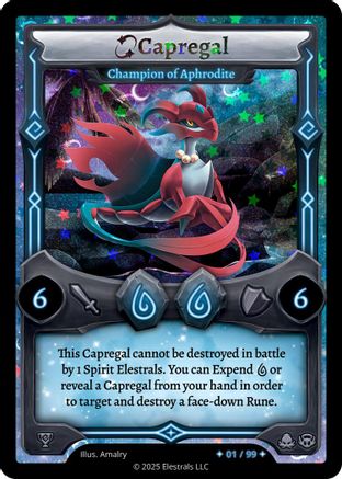 Image of Capregal - Champion of Aphrodite (Serialized) (x/99) - Organized Play Series 4 Holo