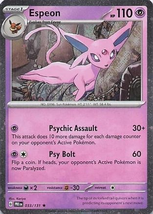 Image of Espeon 033/131  - Holofoil Miscellaneous Cards & Products - Rare
