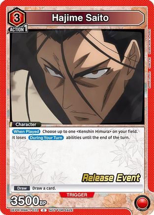 Image of Hajime Saito (072) (UEPR/RNK-1-072) - UE11BT Rurouni Kenshin Release Event Cards
