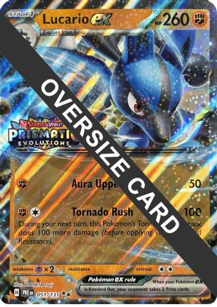 Image of Lucario ex (Prismatic Evolutions Stamp) 051  - Holofoil Jumbo Cards - Promo