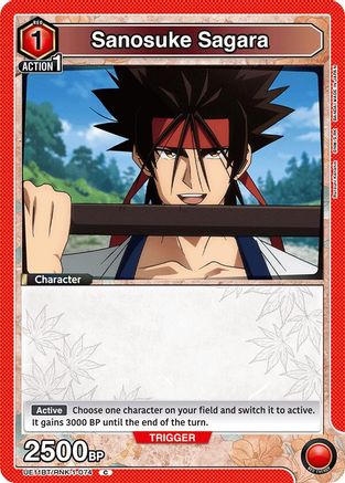 Image of Sanosuke Sagara (074) (Box Topper Foil) (UE11BT/RNK-1-074) - UE11BT Rurouni Kenshin Foil