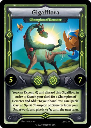 Image of Gigafflora - Champion of Demeter (LST-010) - Divine Champions Lifestream Reverse Holo