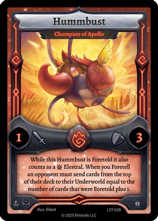 Image of Hummbust - Champion of Apollo (LST-028) - Divine Champions Lifestream Reverse Holo