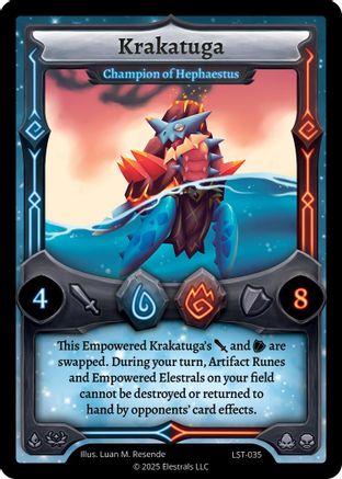 Image of Krakatuga - Champion of Hephaestus (LST-035) - Divine Champions Lifestream Reverse Holo