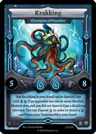 Image of Krakking - Champion of Poseidon (LST-039) - Divine Champions Lifestream Reverse Holo