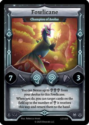Image of Fowlicane - Champion of Aeolus (LST-058) - Divine Champions Lifestream Reverse Holo