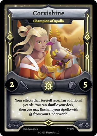 Image of Corvishine - Champion of Apollo (LST-074) - Divine Champions Lifestream Reverse Holo