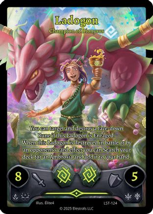 Image of Ladogon - Champion of Dionysus (Box Topper) (LST-124) - Divine Champions Lifestream Holo