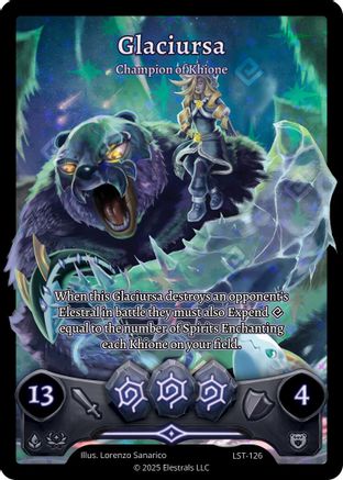 Image of Glaciursa - Champion of Khione (Box Topper) (LST-126) - Divine Champions Lifestream Holo