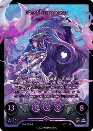Image of Posthumoose - Champion of Artemis (Box Topper) (LST-127) - Divine Champions Lifestream Holo