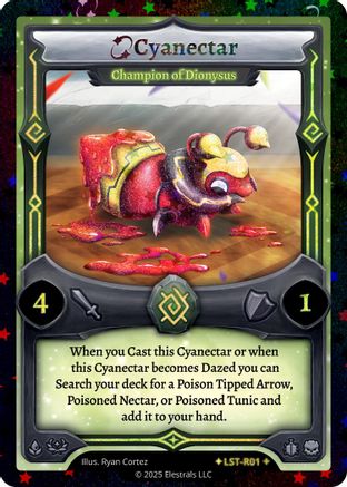 Image of Cyanectar - Champion of Dionysus (Stellar) (LST-R01) - Divine Champions Lifestream Reverse Holo