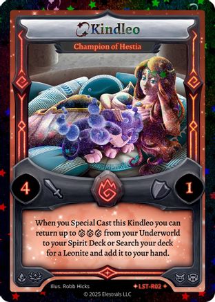 Image of Kindleo - Champion of Hestia (Stellar) (LST-R02) - Divine Champions Lifestream Reverse Holo