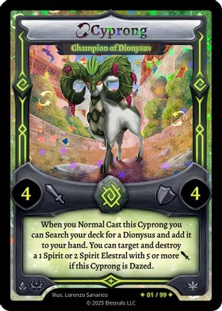 Image of Cyprong - Champion of Dionysus (Serialized) (/99) - Divine Champions Lifestream Holo