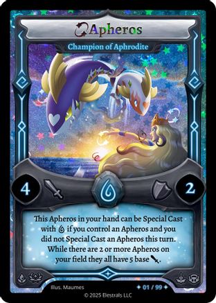Image of Apheros - Champion of Aphrodite (Serialized) (/99) - Divine Champions Lifestream Holo