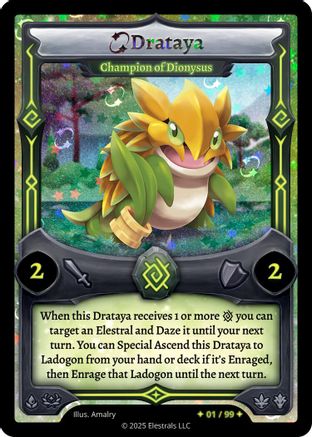 Image of Drataya - Champion of Dionysus (Serialized) (/99) - Divine Champions Lifestream Holo