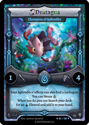 Image of Dratagua - Champion of Aphrodite (Serialized) (/99) - Divine Champions Lifestream Holo
