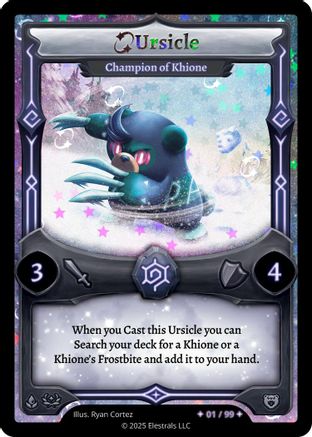 Image of Ursicle - Champion of Khione (Serialized) (/99) - Divine Champions Lifestream Holo