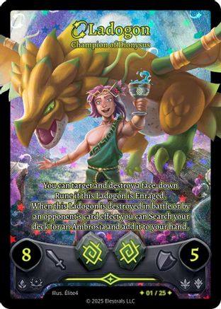 Image of Ladogon - Champion of Dionysus (Serialized) (/25) - Divine Champions Lifestream Holo
