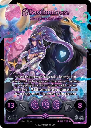 Image of Posthumoose - Champion of Artemis (Serialized) (/25) - Divine Champions Lifestream Holo