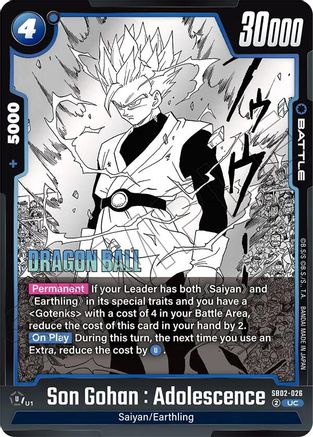 Image of Son Gohan : Adolescence (SB02-026) - Manga Booster 02 Holofoil