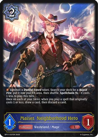 Image of Maiser, Neighborhood Hero (BP11-037EN) - BP11 Bullet of Fate