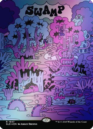 Image of Swamp (1947) (Rainbow Foil) (SLD-1947) - Secret Lair Drop Series Foil