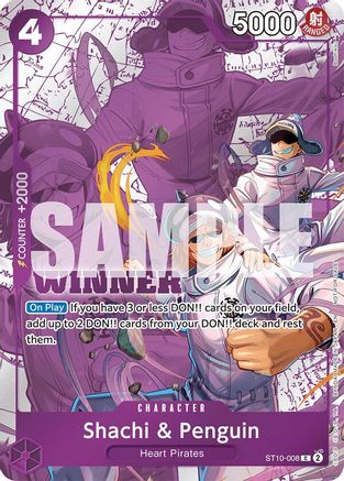 Image of Shachi & Penguin (Winner Pack 2025 Vol. 4) (ST10-008) - One Piece Promotion Cards Foil