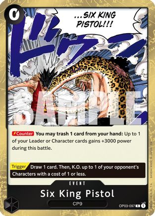 Image of Six King Pistol (Reprint) (OP03-097) - Premium Booster -The Best- Vol. 2 Foil