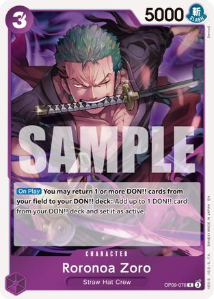 Image of Roronoa Zoro - OP09-076 (OP09-076) - Premium Booster -The Best- Vol. 2 Foil