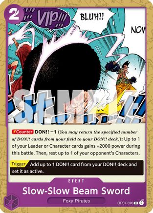 Image of Slow-Slow Beam Sword (Reprint) (OP07-076) - Premium Booster -The Best- Vol. 2