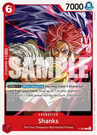 Image of Shanks - P-083 (Reprint) (P-083) - Premium Booster -The Best- Vol. 2