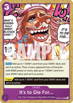 Image of It's to Die For (Reprint) (OP08-076) - Premium Booster -The Best- Vol. 2