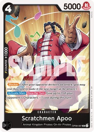 Image of Scratchmen Apoo - OP08-087 (Reprint) (OP08-087) - Premium Booster -The Best- Vol. 2