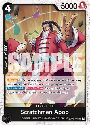 Scratchmen Apoo - OP08-087 (Pirate Foil) (OP08-087) - Premium Booster -The Best- Vol. 2 Foil