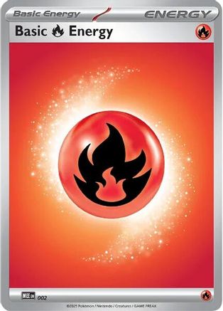 Image of Basic Fire Energy 002  - Reverse Holofoil MEE Mega Evolution Energies - Common