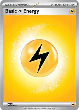 Image of Basic Lightning Energy 004  - Reverse Holofoil MEE Mega Evolution Energies - Common