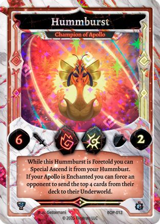 Image of Hummburst - Champion of Apollo (EOP-012) - Elestrals Premier Packs Holo