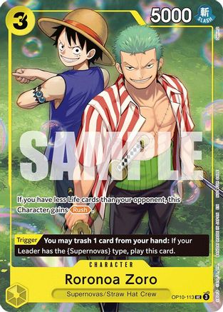 Image of Roronoa Zoro (Learn Together Deck Set - Set Sail Event) (OP10-113) - One Piece Promotion Cards
