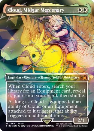 Image of Cloud, Midgar Mercenary (Borderless) (Chocobo Track Foil) (FIN-564) - FINAL FANTASY Foil